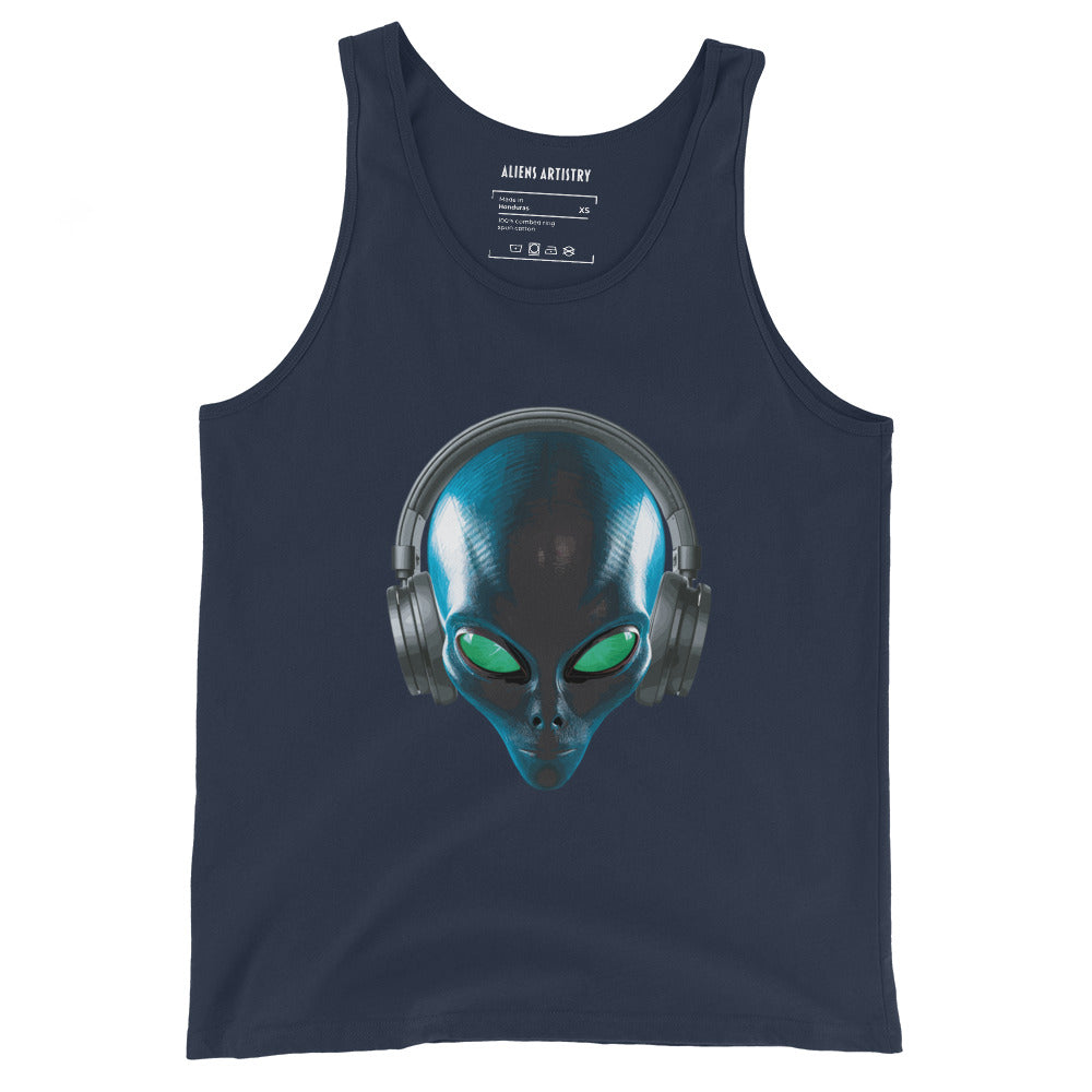 Alien with headphones Men's Tank Top