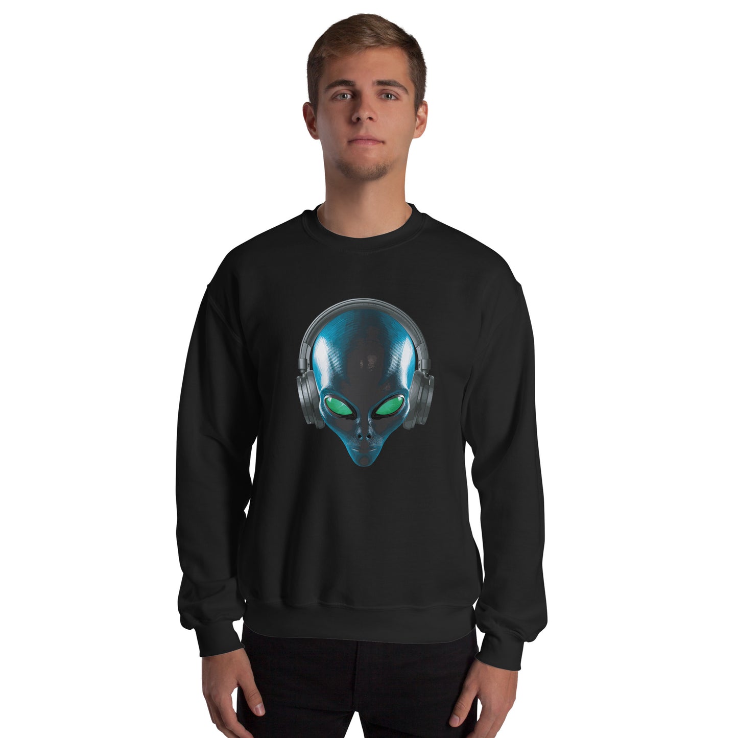 Alien with headphones Men’s Sweatshirt