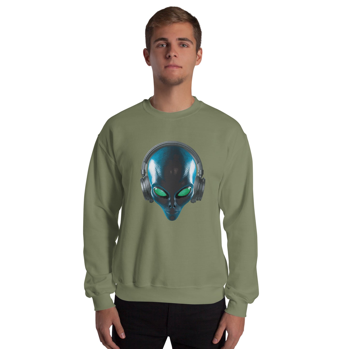 Alien with headphones Men’s Sweatshirt