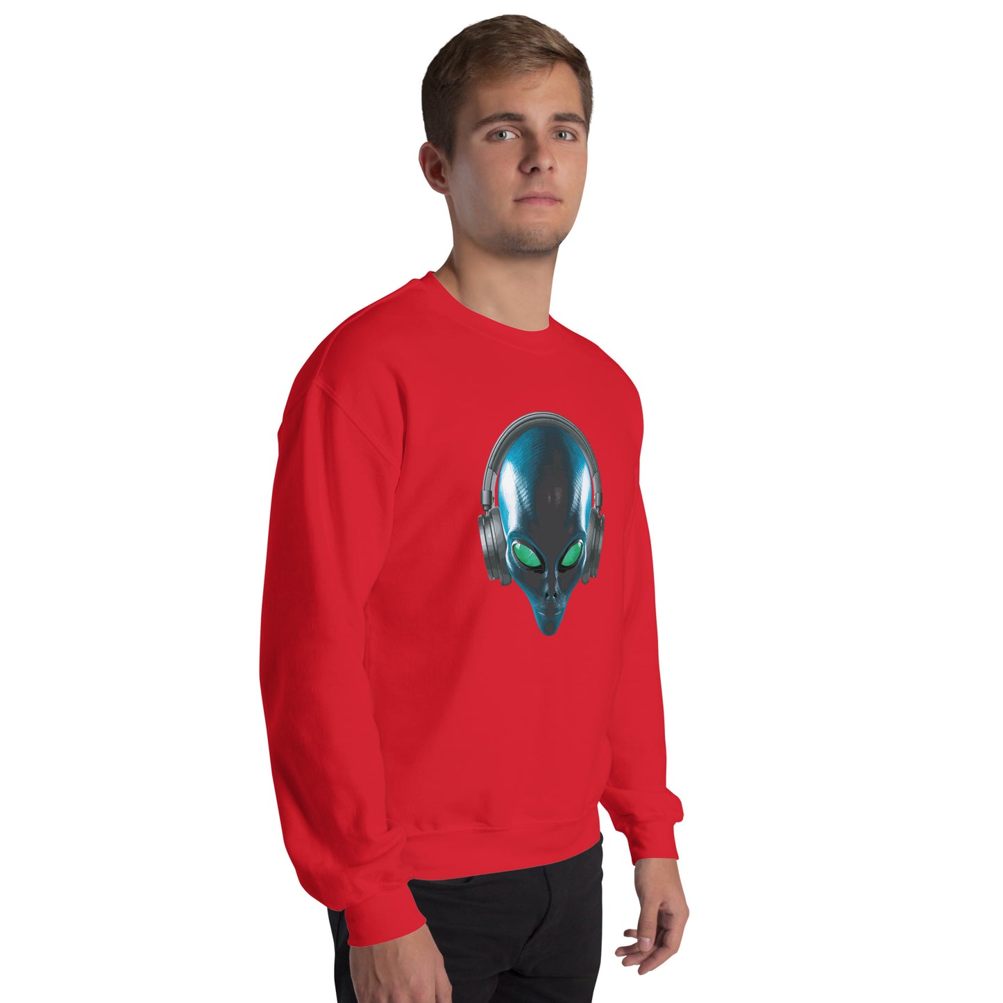 Alien with headphones Men’s Sweatshirt