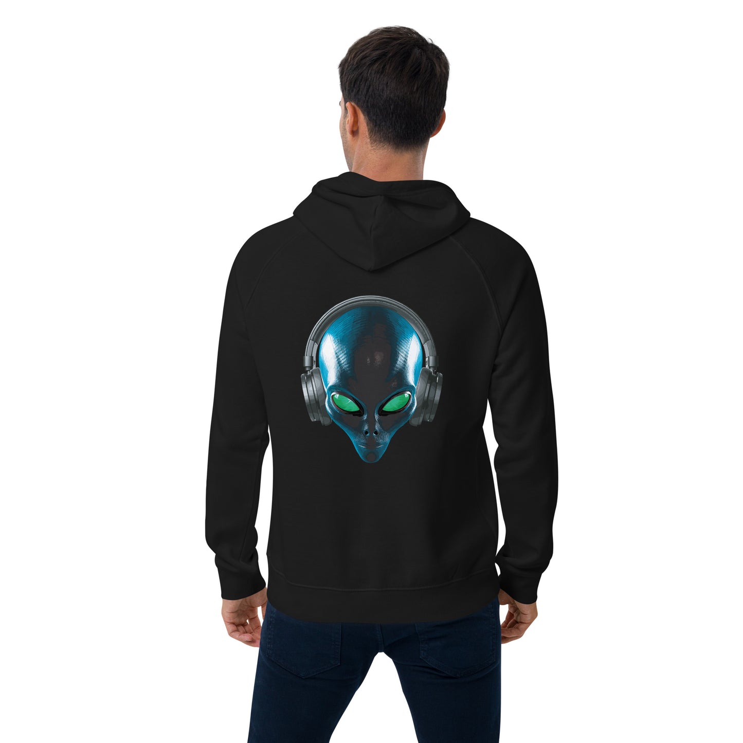 Alien with headphones Men’s eco  hoodie