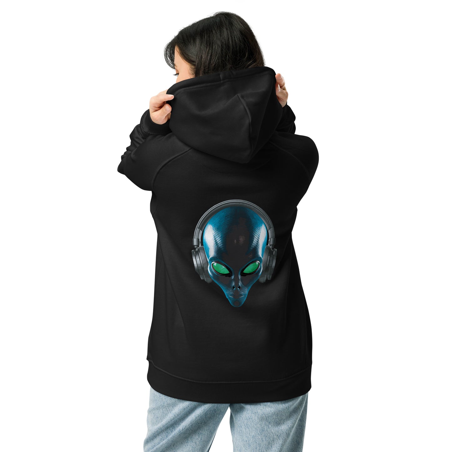 Alien with headphones Women’s eco  hoodie