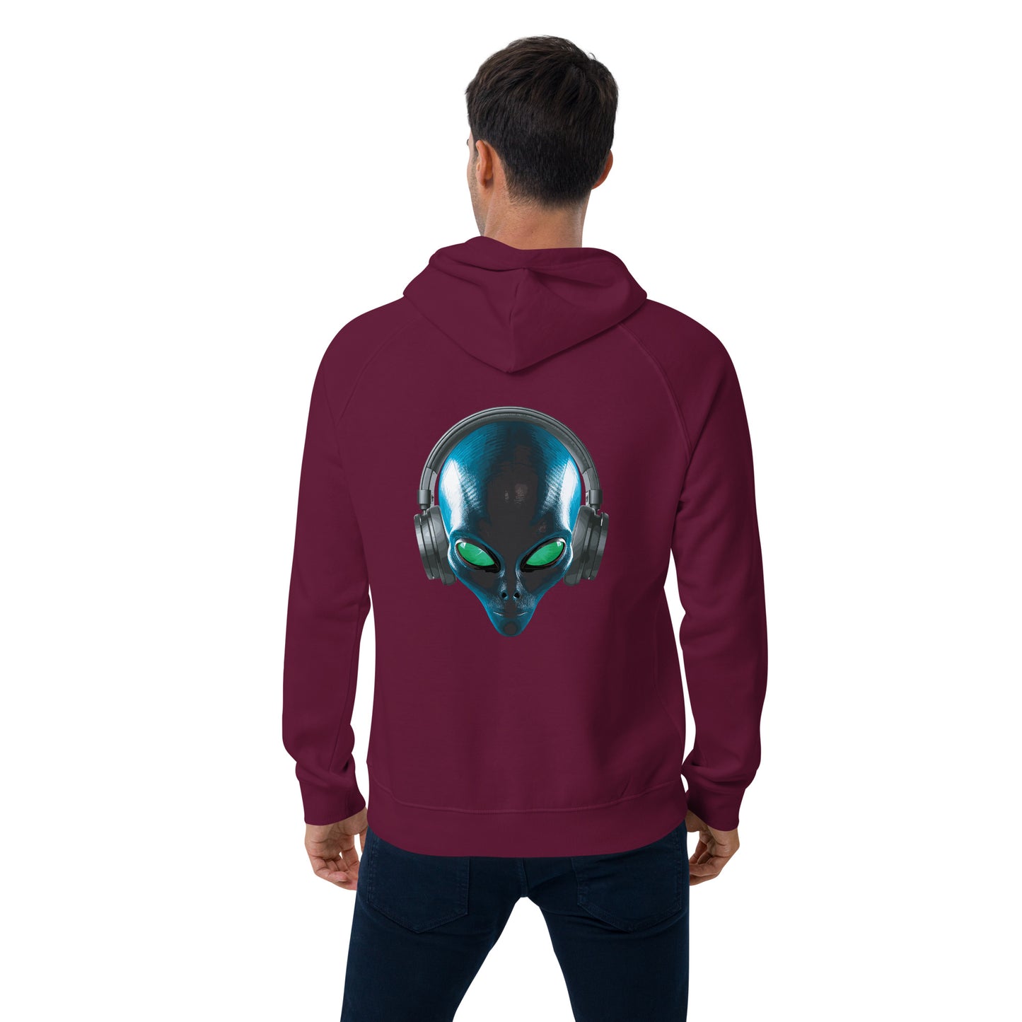 Alien with headphones Men’s eco  hoodie