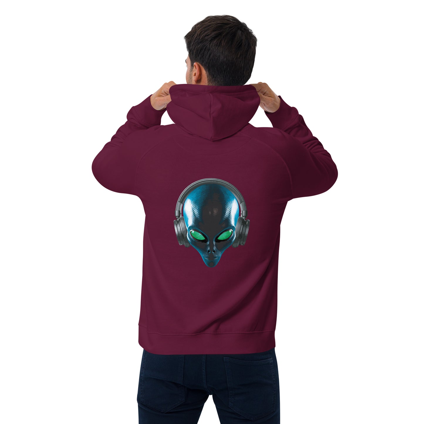 Alien with headphones Men’s eco  hoodie