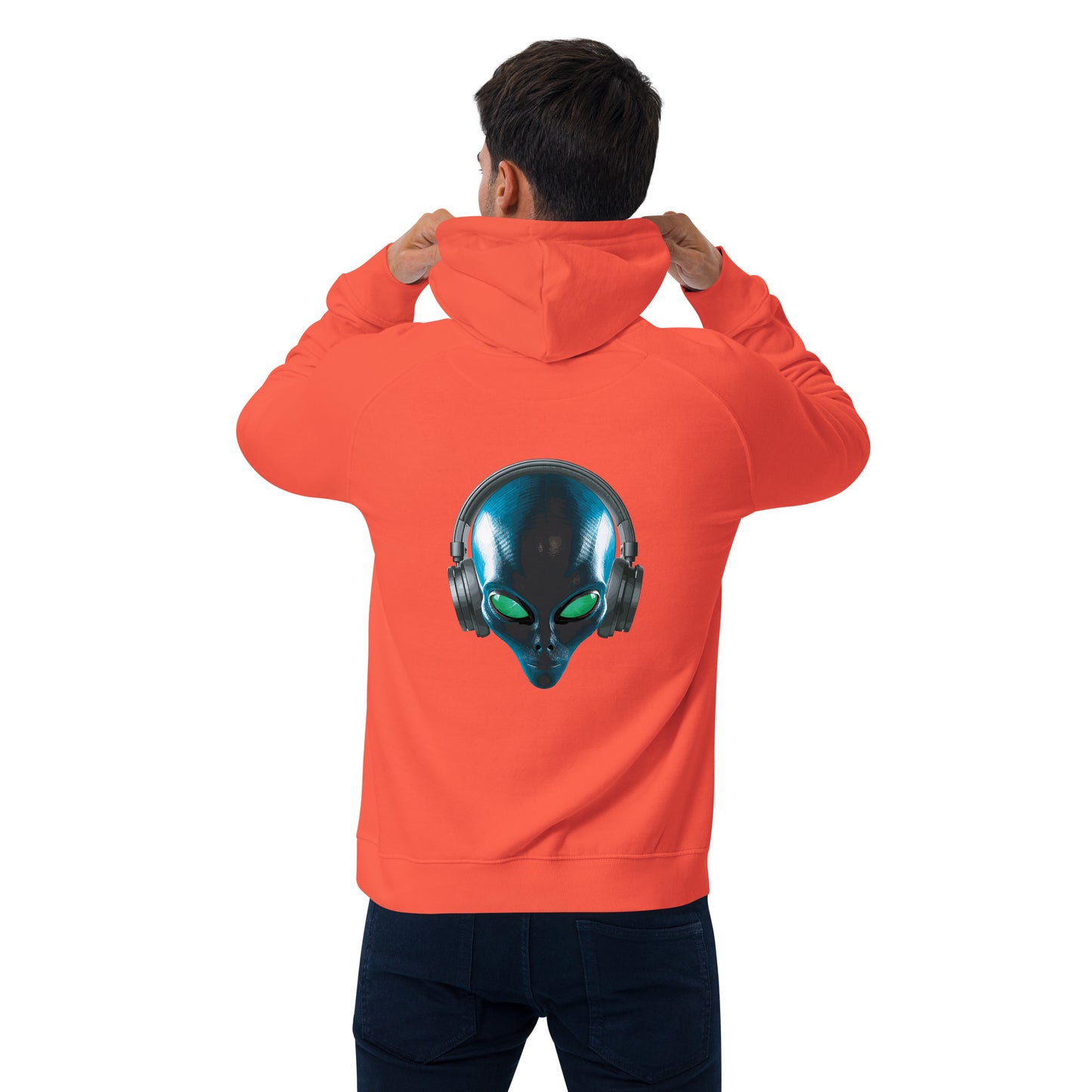 Alien with headphones Men’s eco  hoodie