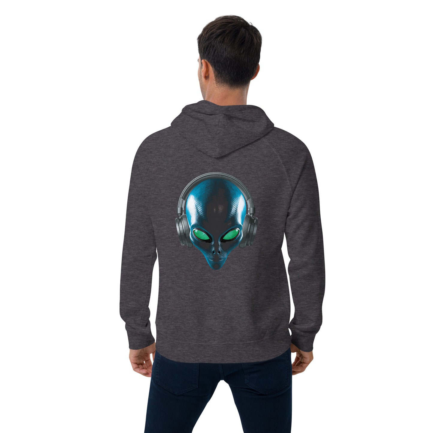 Alien with headphones Men’s eco  hoodie