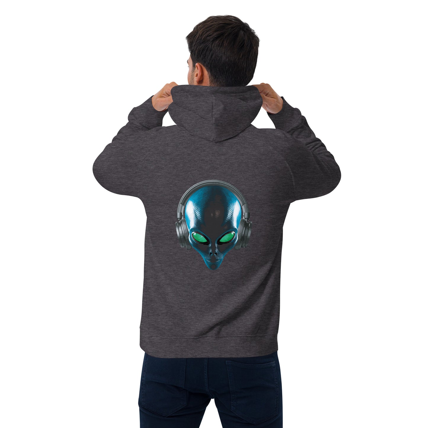 Alien with headphones Men’s eco  hoodie