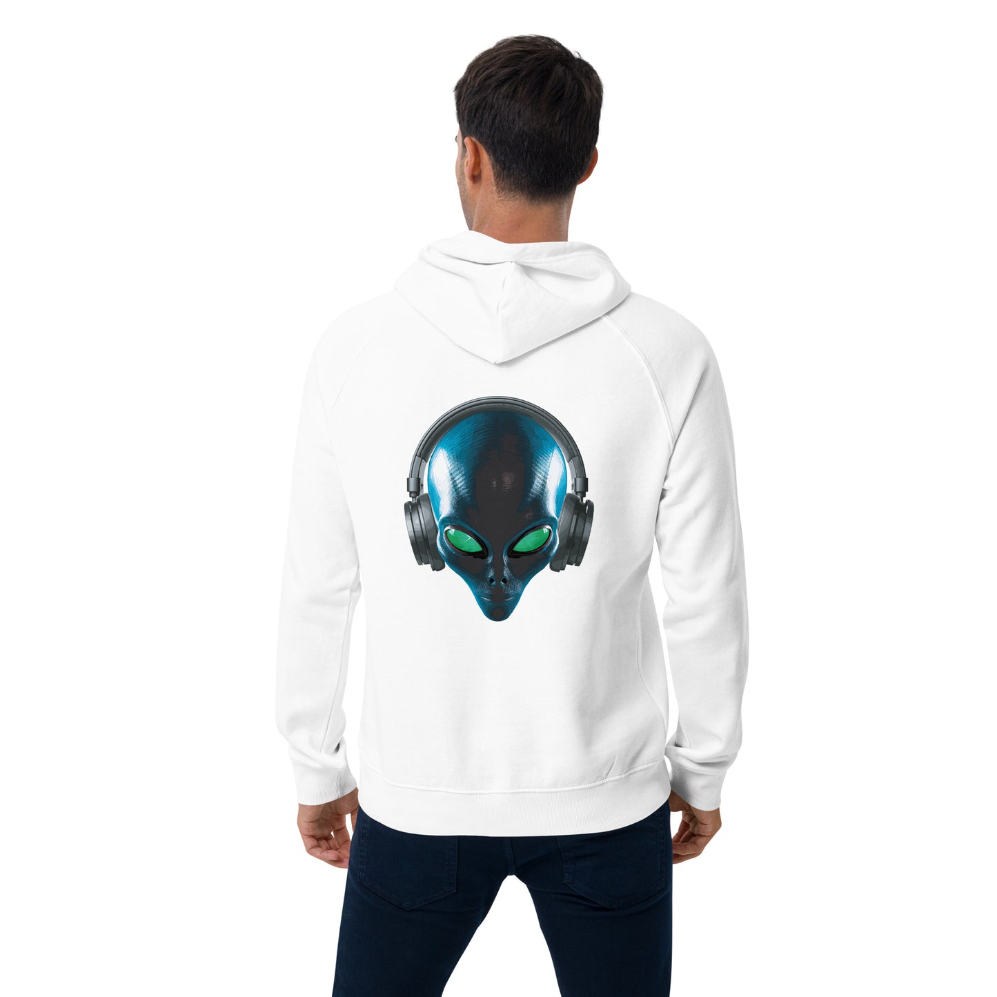 Alien with headphones Men’s eco  hoodie