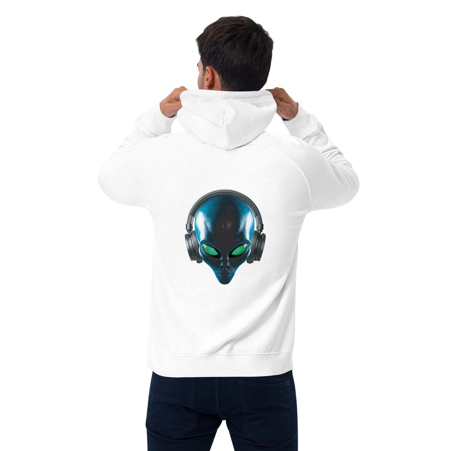 Alien with headphones Men’s eco  hoodie