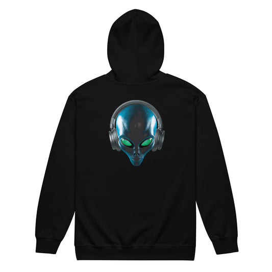 Alien with headphones Women’s heavy blend zip hoodie