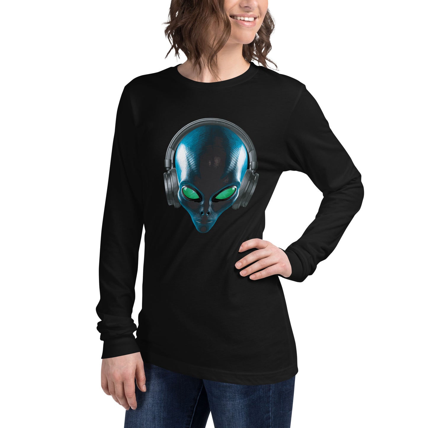 Aliens with headphones Women’s Long Sleeve Tee