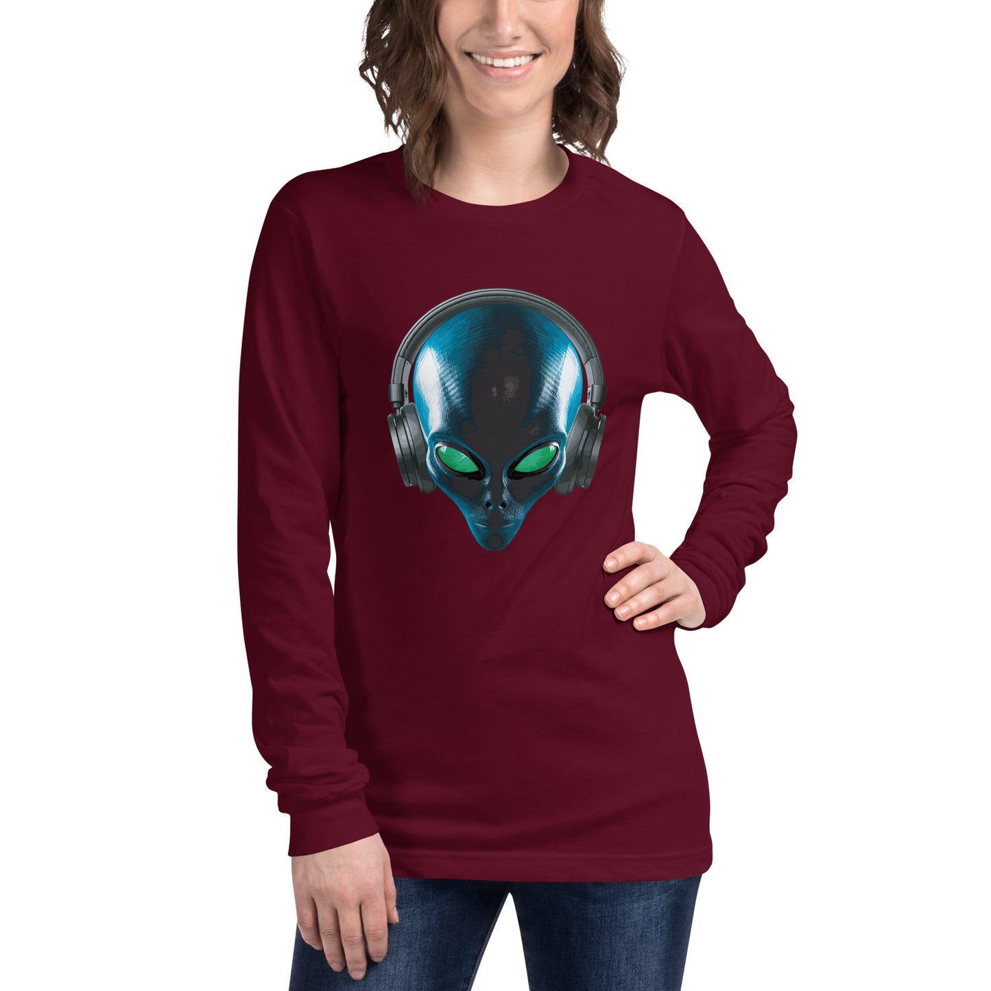 Aliens with headphones Women’s Long Sleeve Tee