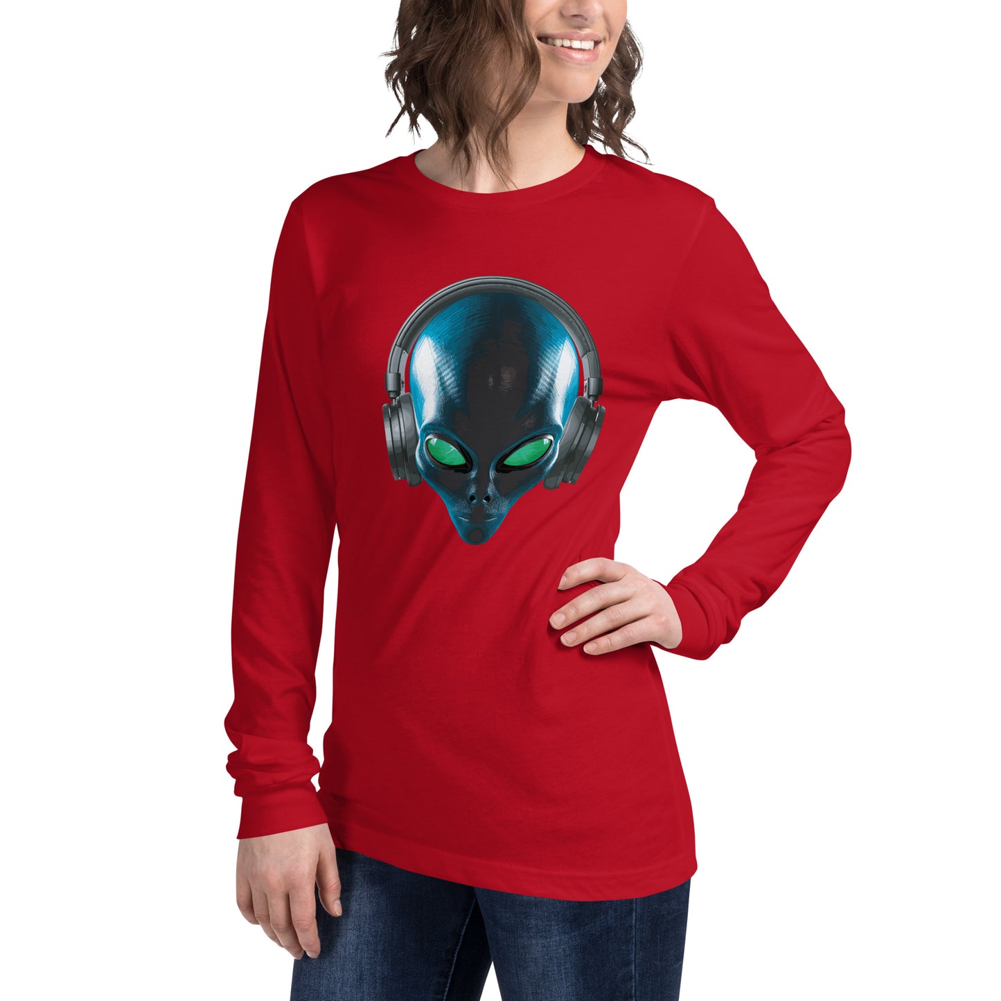 Aliens with headphones Women’s Long Sleeve Tee