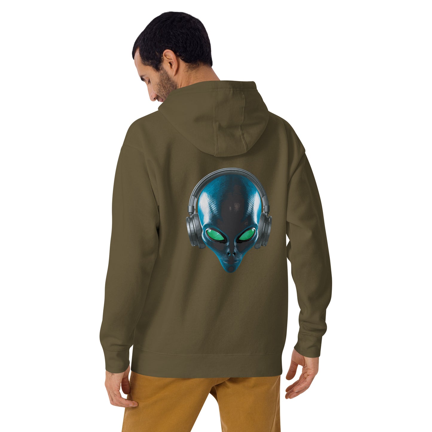 Alien with headphones Men’s Hoodie