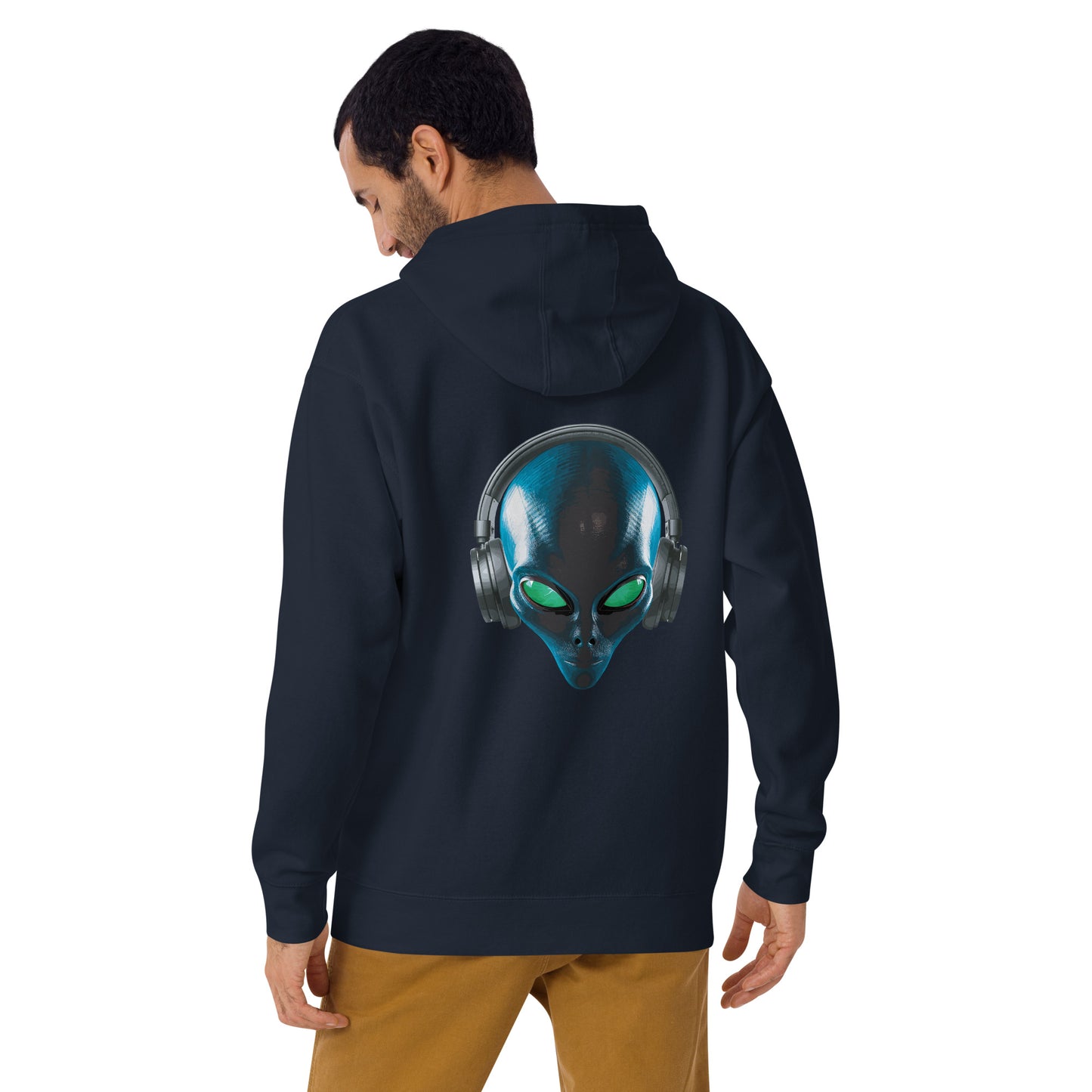 Alien with headphones Men’s Hoodie