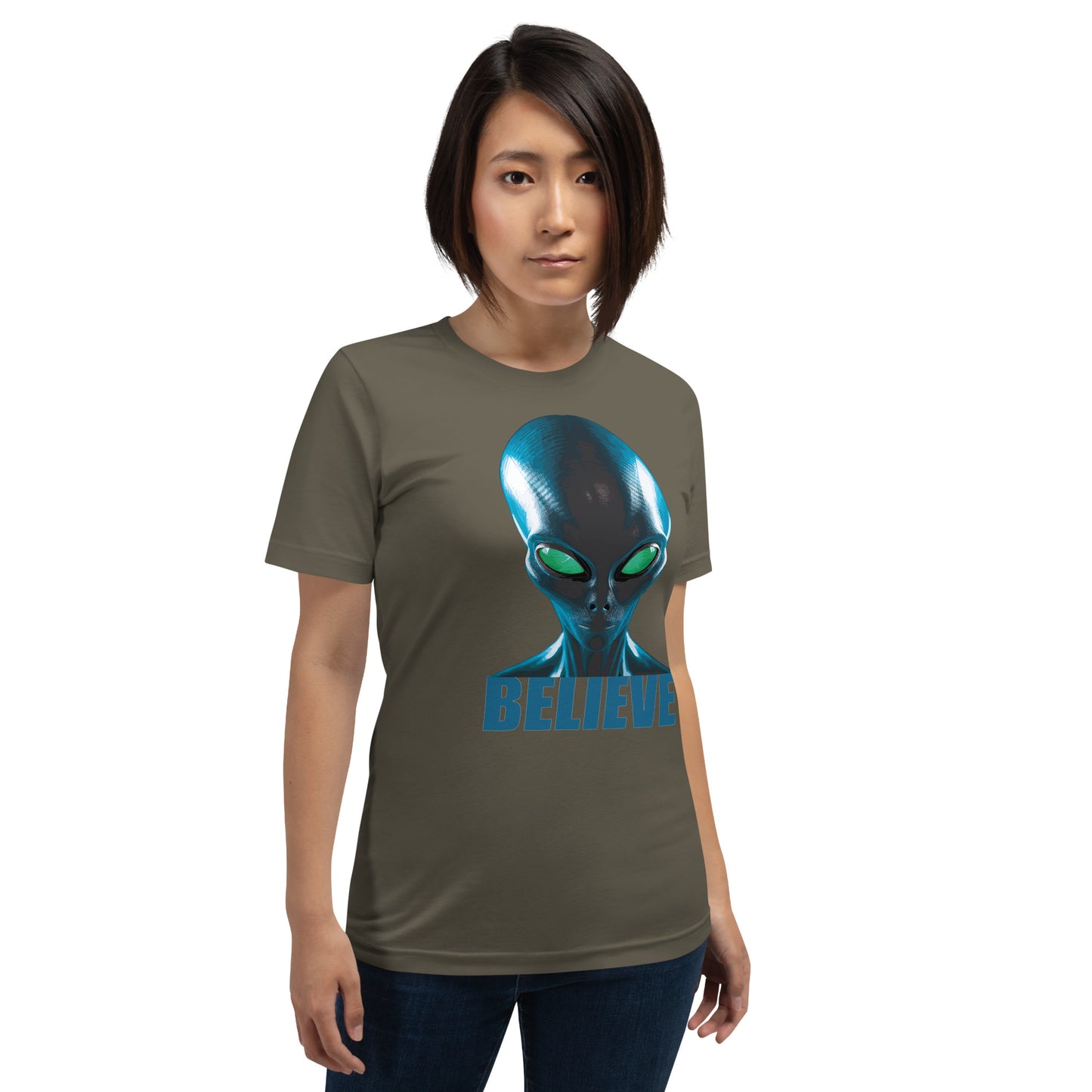 Believe in aliens women’s  t-shirt