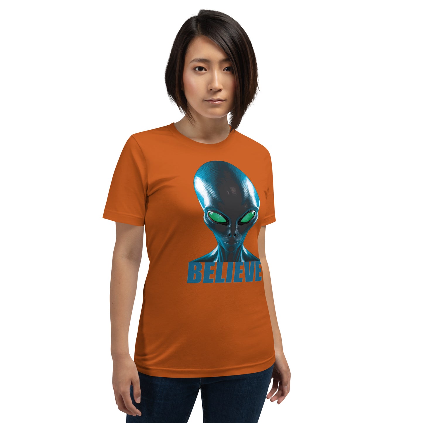 Believe in aliens women’s  t-shirt