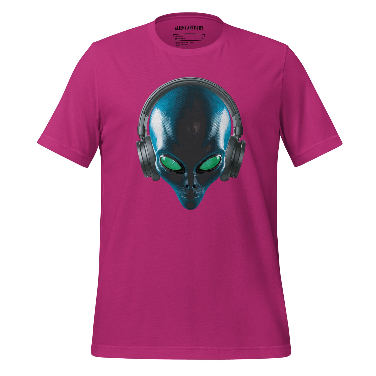 Alien with headphones women’s t-shirt