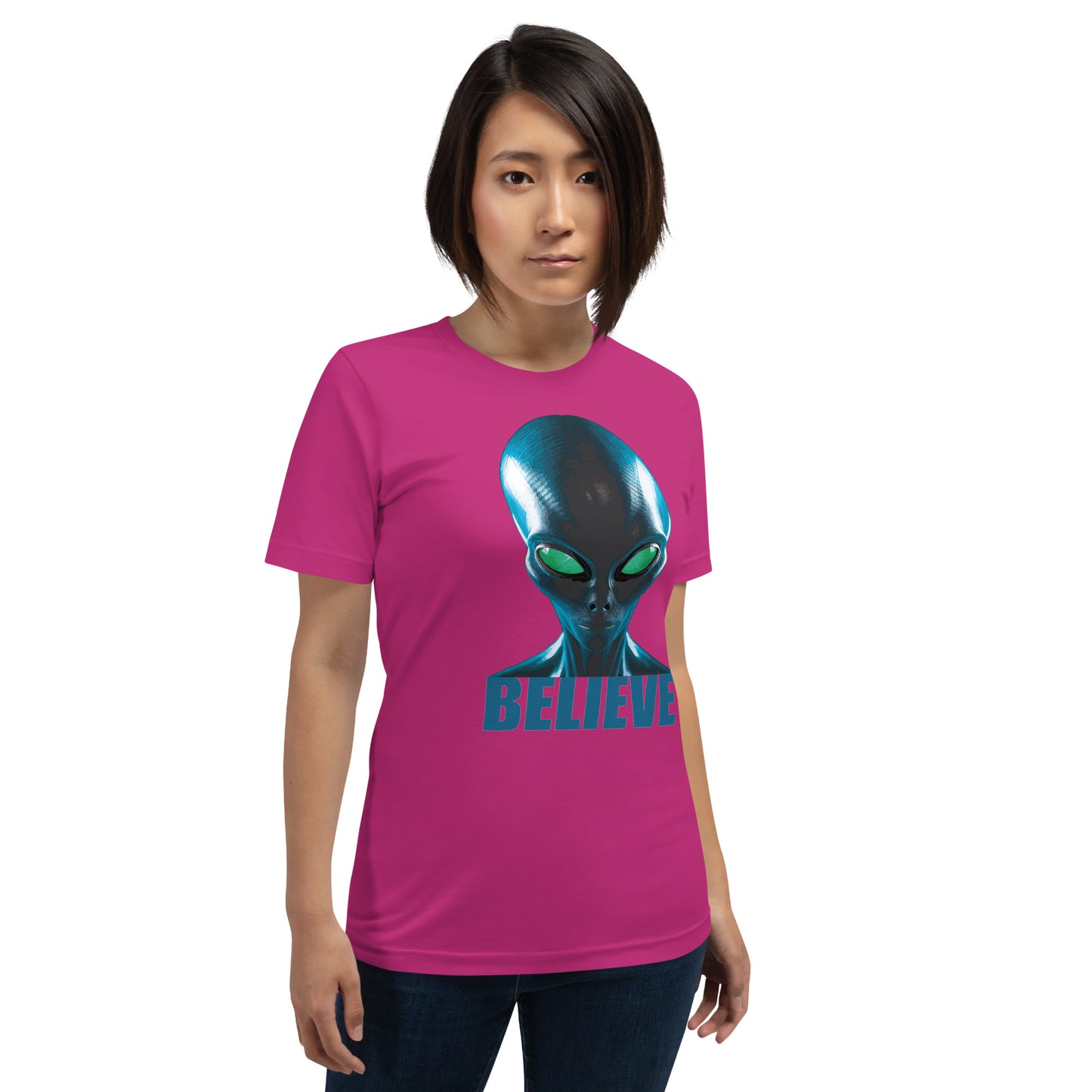 Believe in aliens women’s  t-shirt