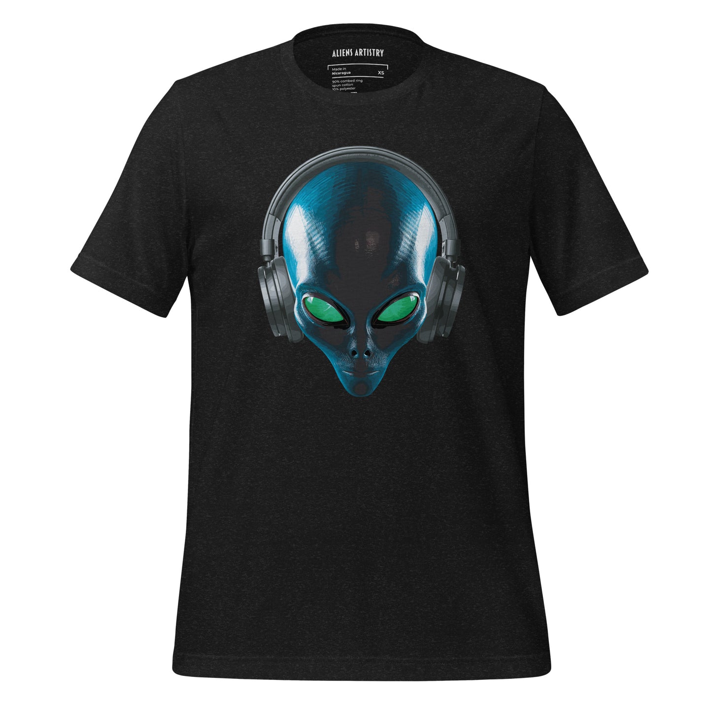 Alien with headphones women’s t-shirt