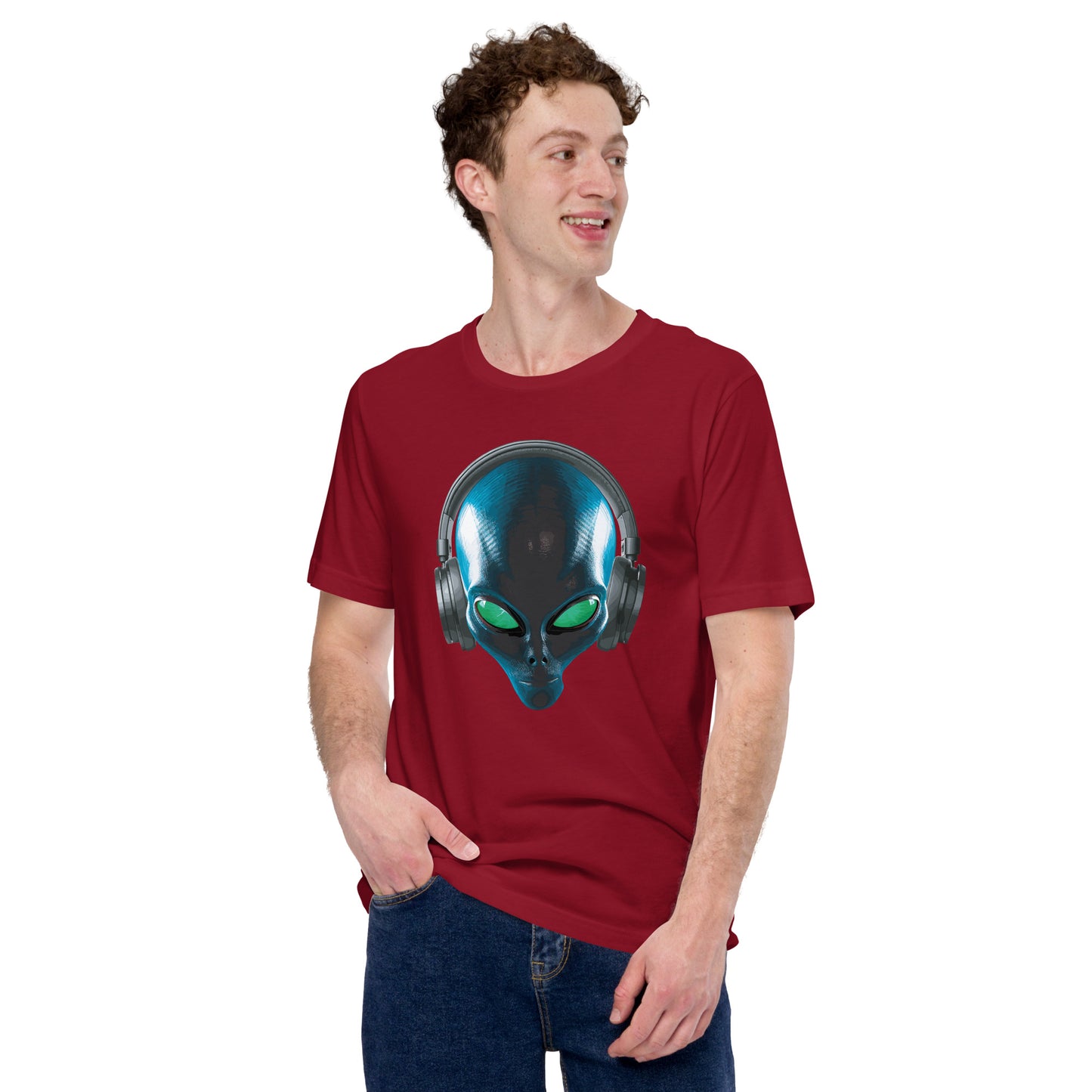 Alien with headphones t-shirt