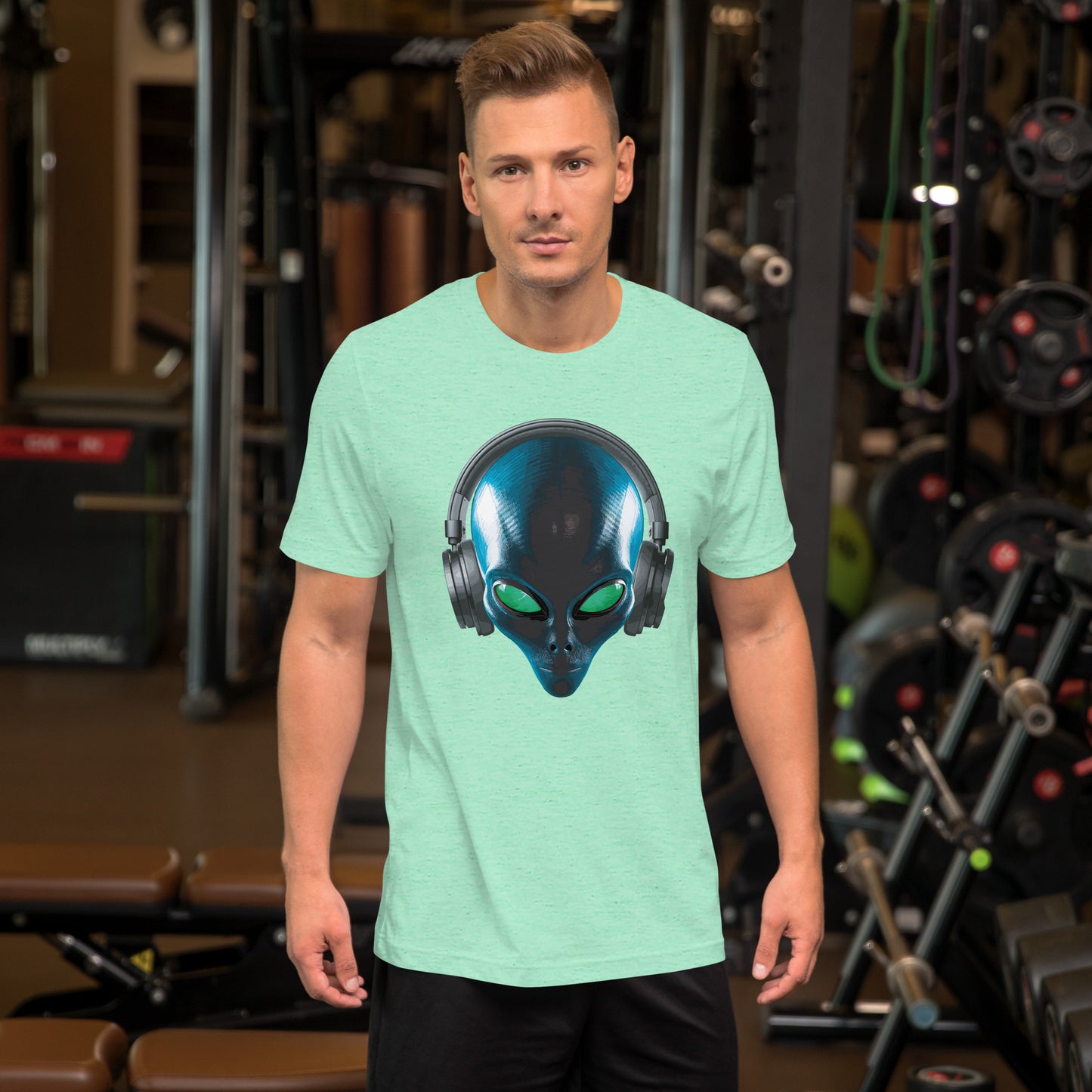 Alien with headphones t-shirt