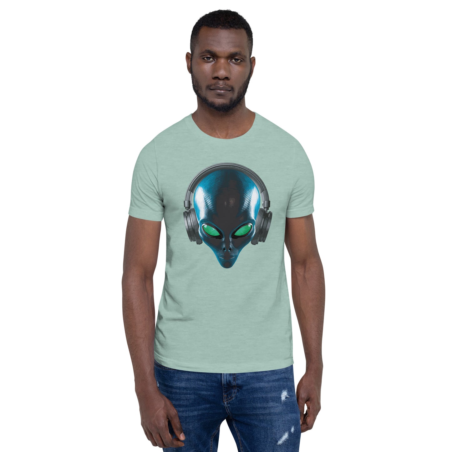 Alien with headphones t-shirt