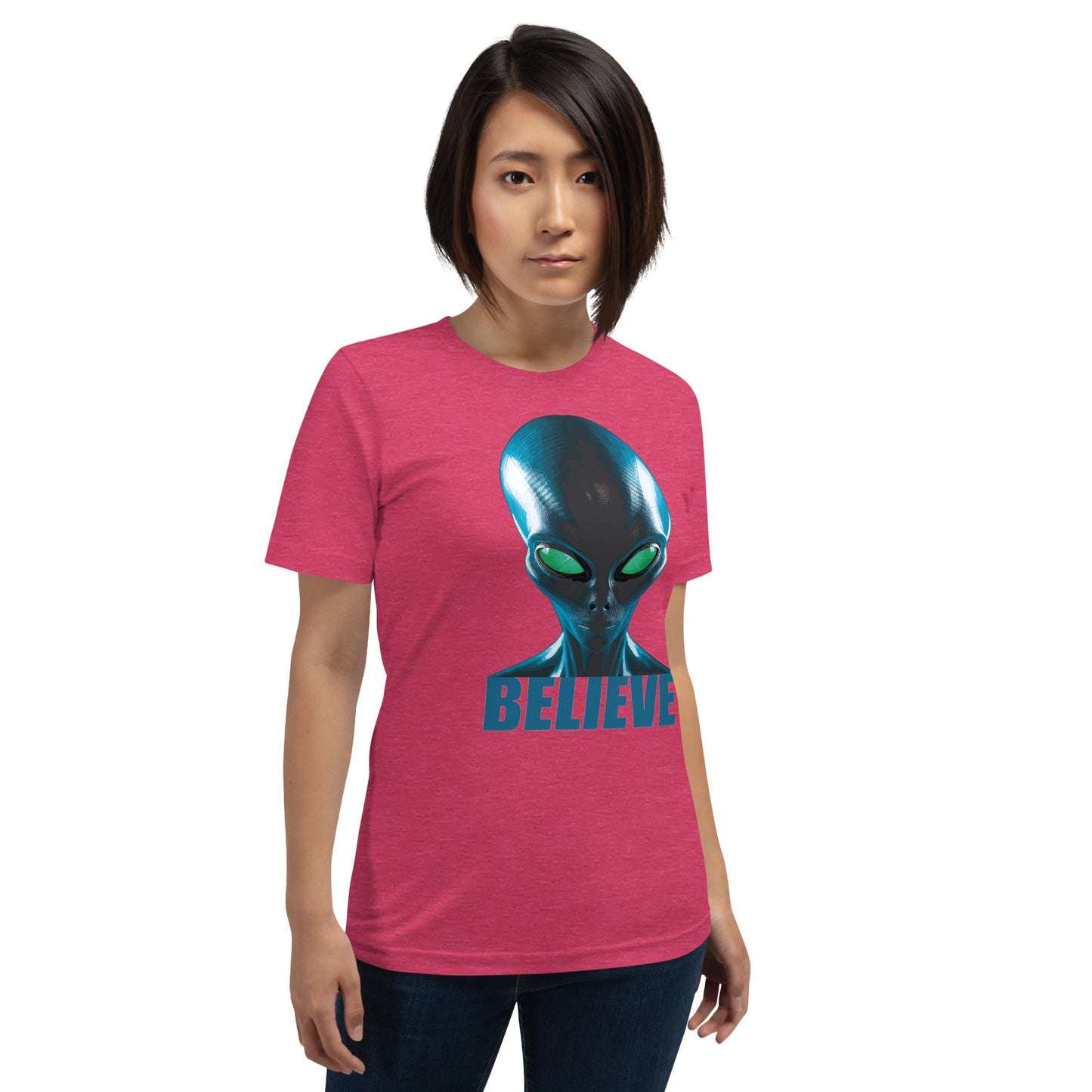 Believe in aliens women’s  t-shirt