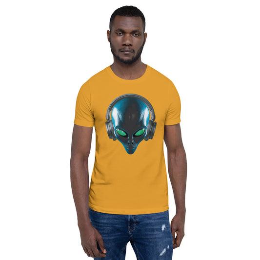 Alien with headphones t-shirt