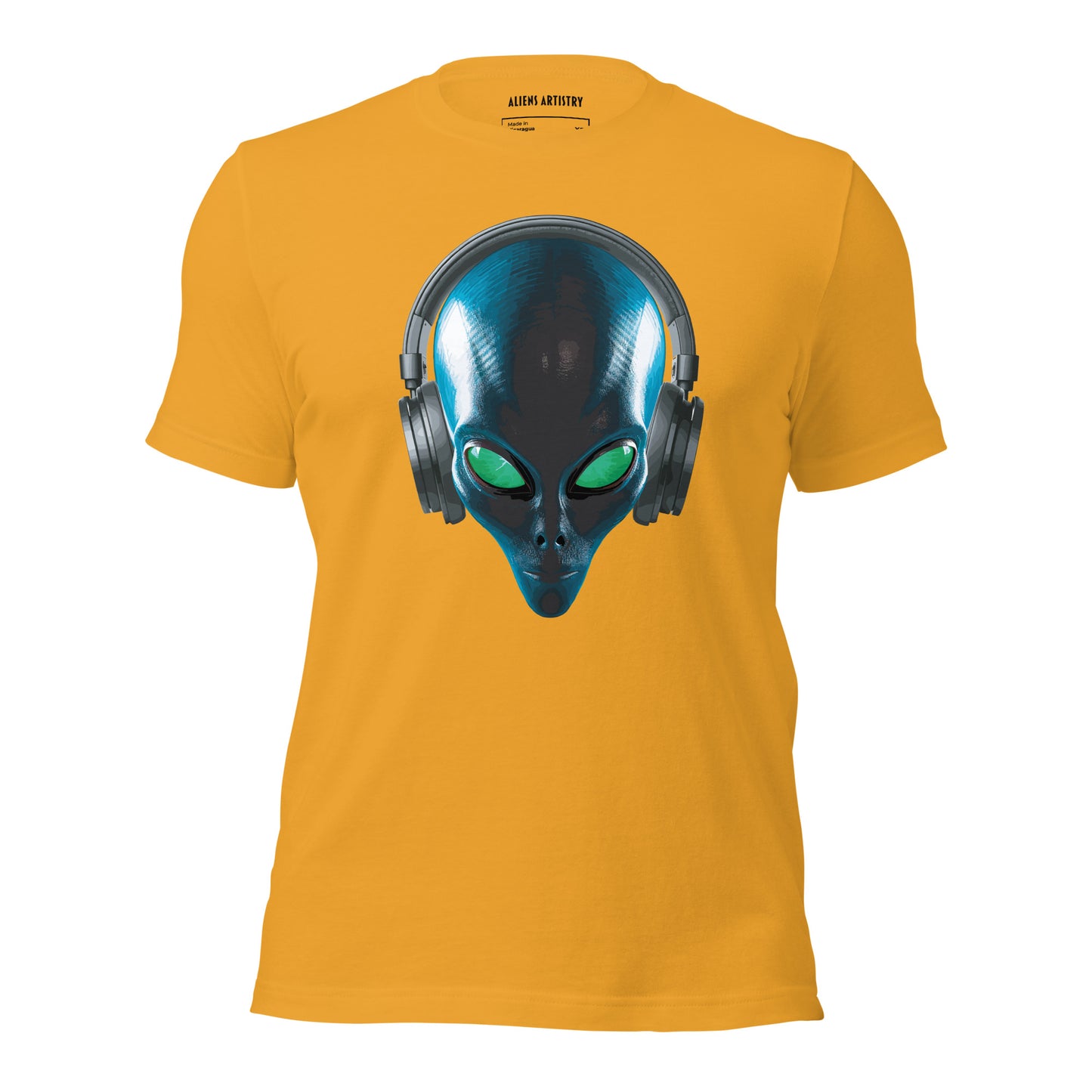 Alien with headphones t-shirt