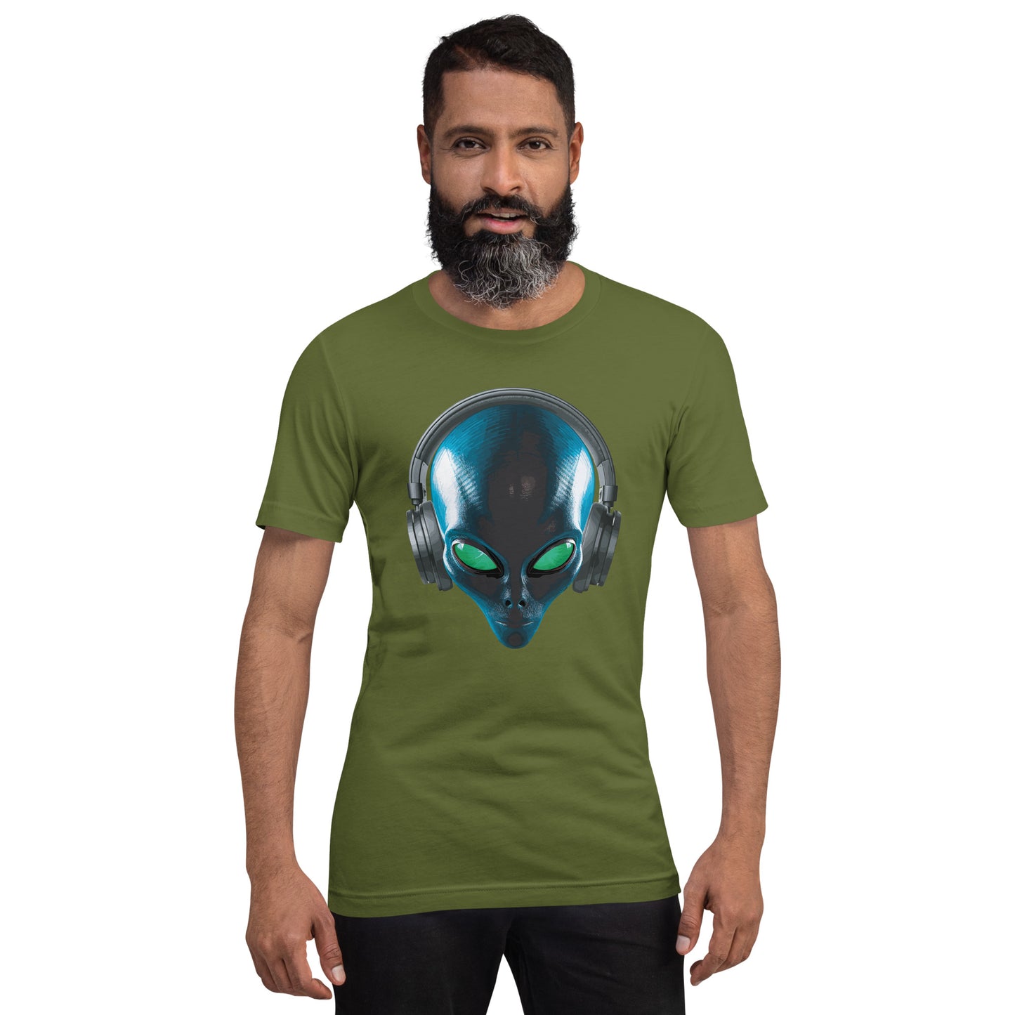 Alien with headphones t-shirt