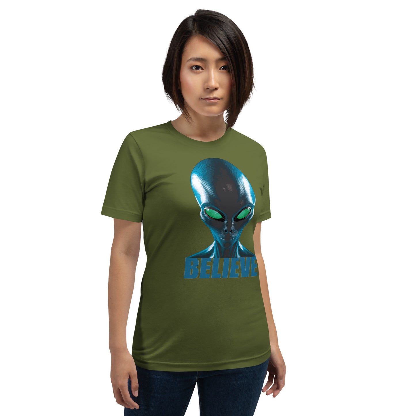 Believe in aliens women’s  t-shirt