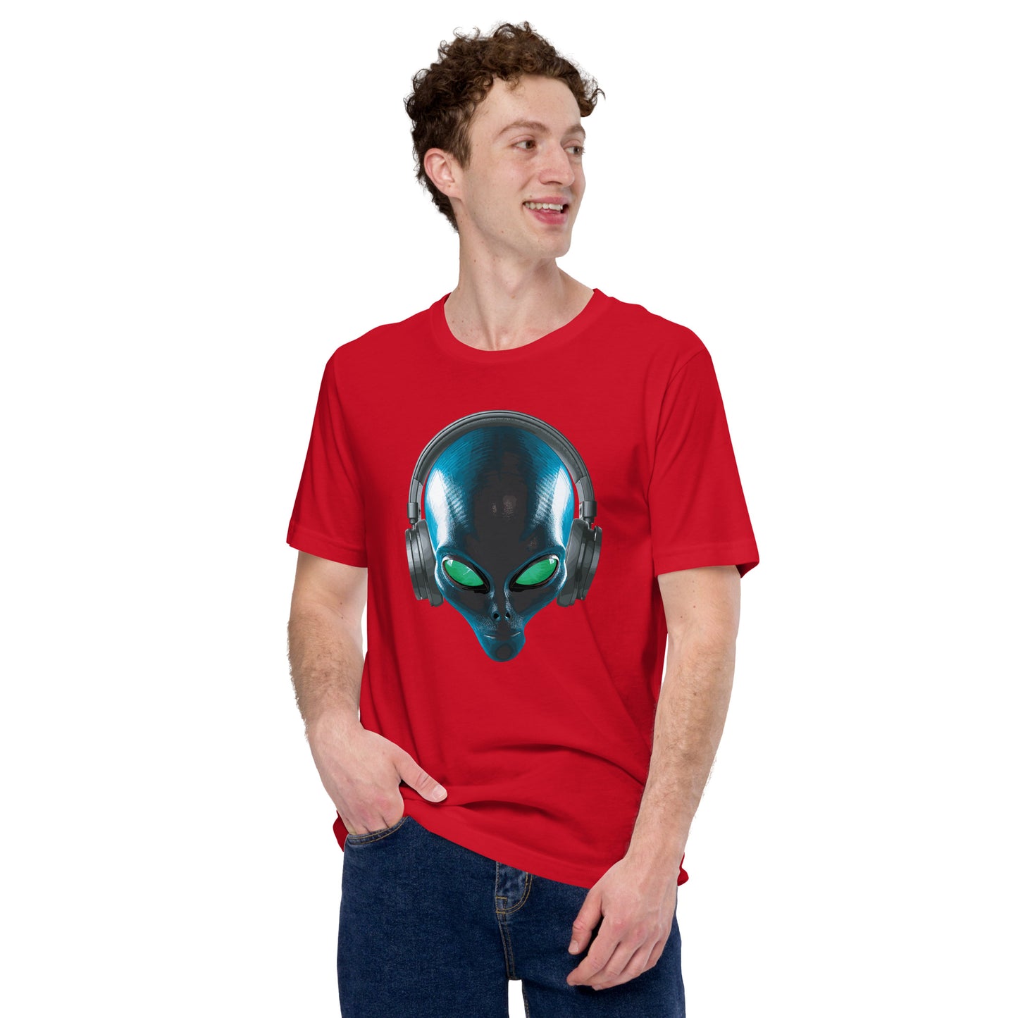 Alien with headphones t-shirt