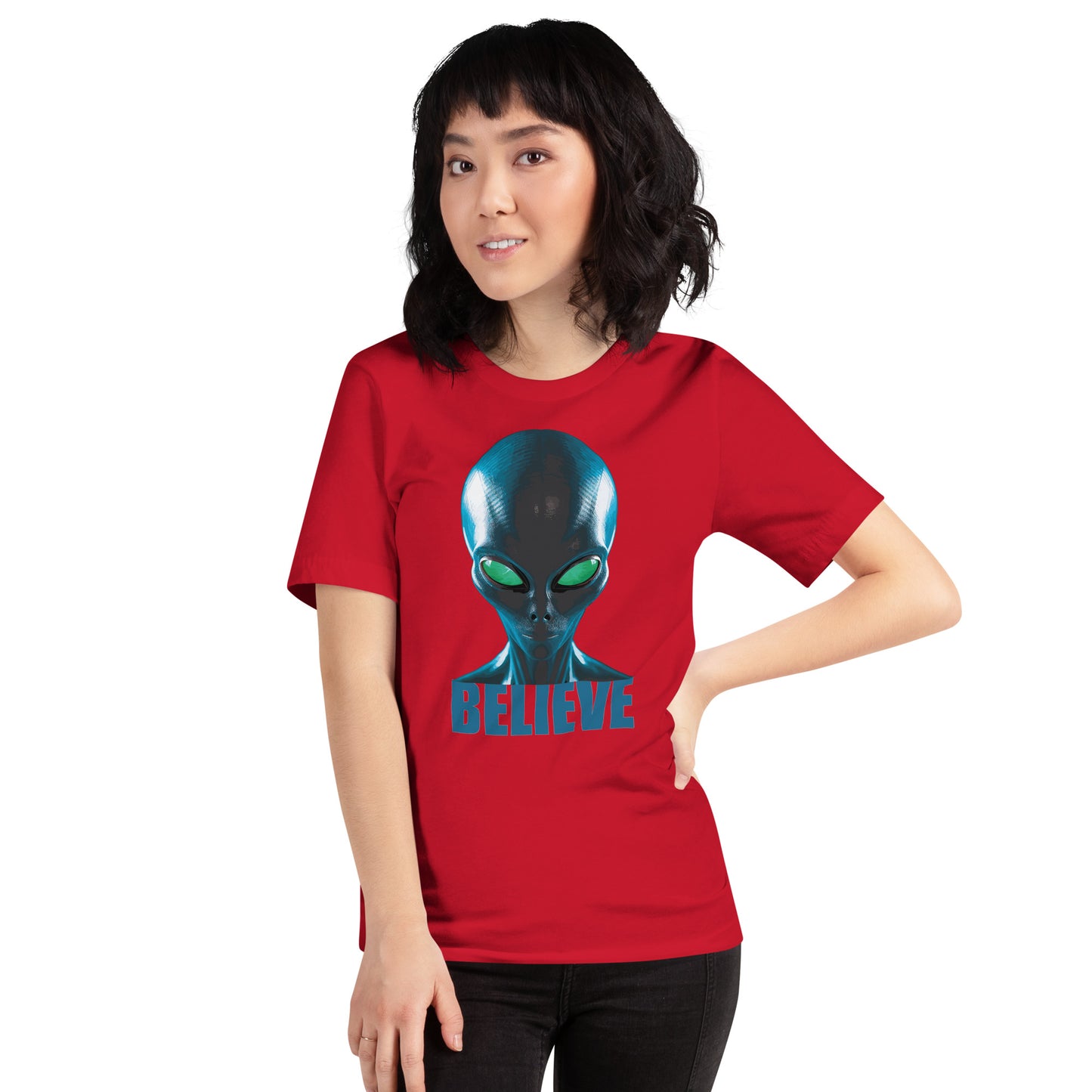 Believe in aliens women’s  t-shirt