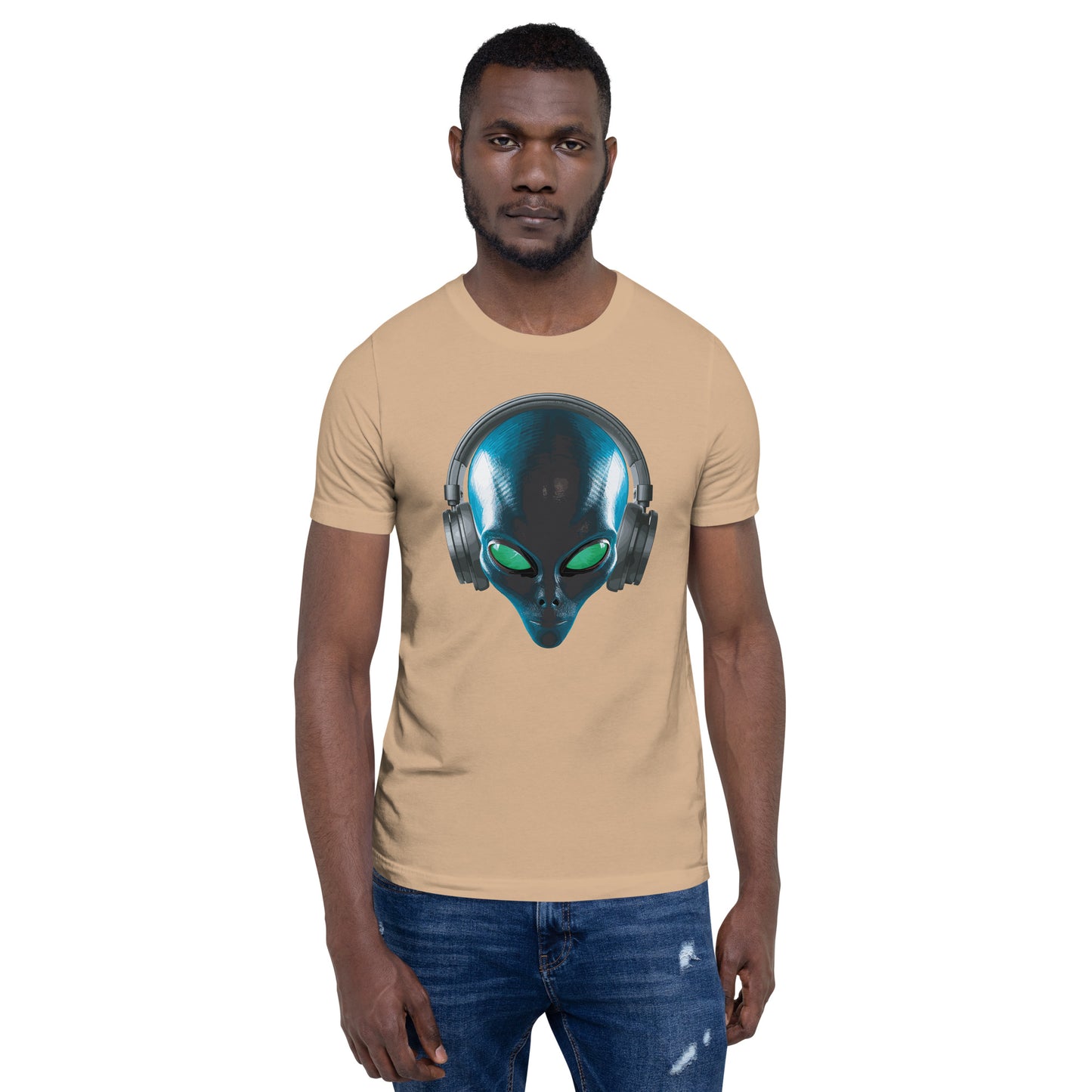 Alien with headphones t-shirt