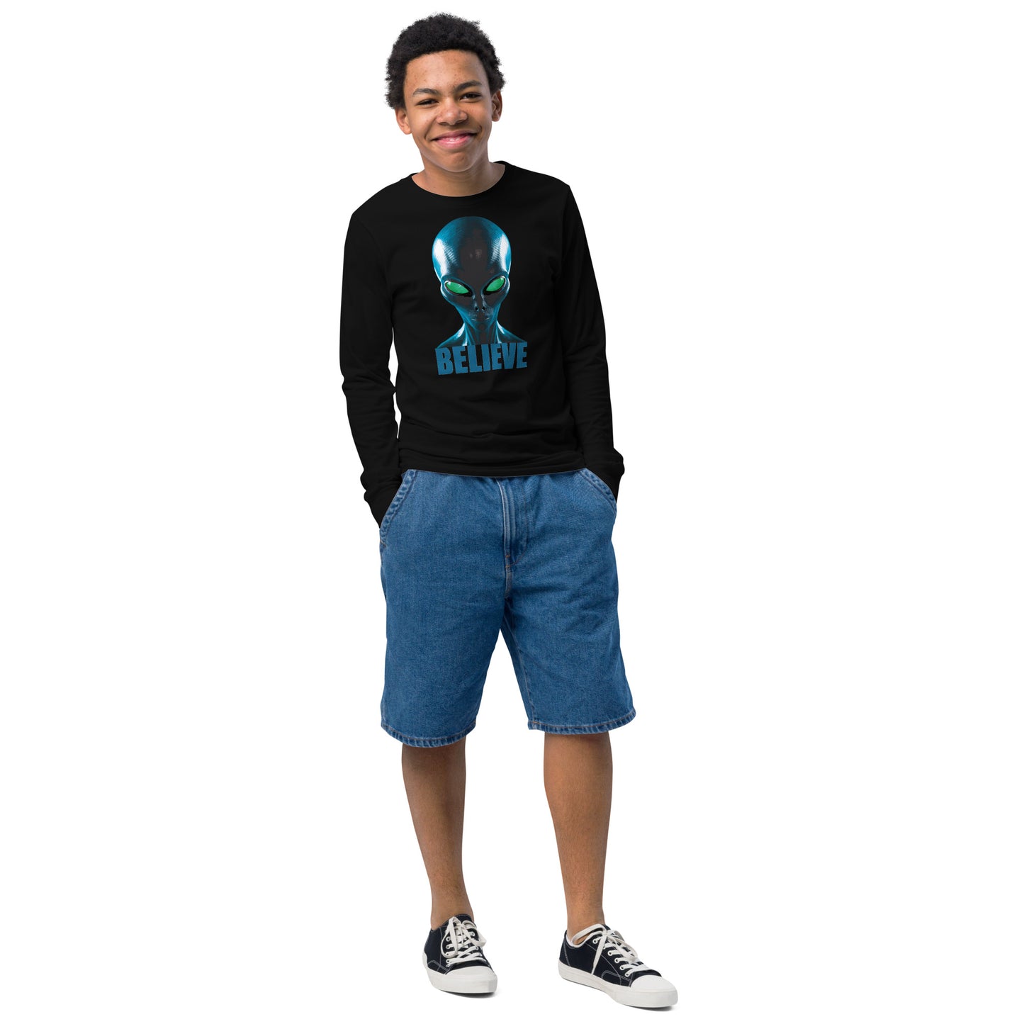 Believe in Aliens Youth long sleeve tee