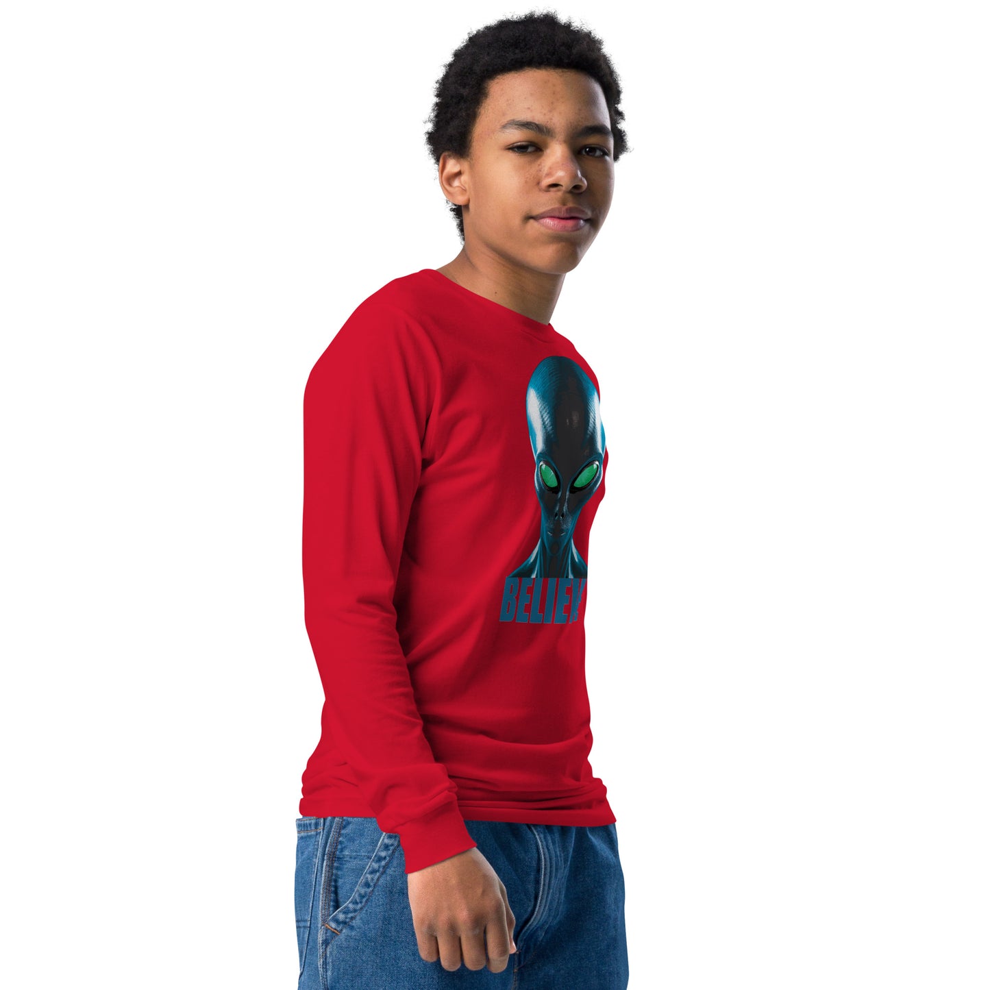 Believe in Aliens Youth long sleeve tee