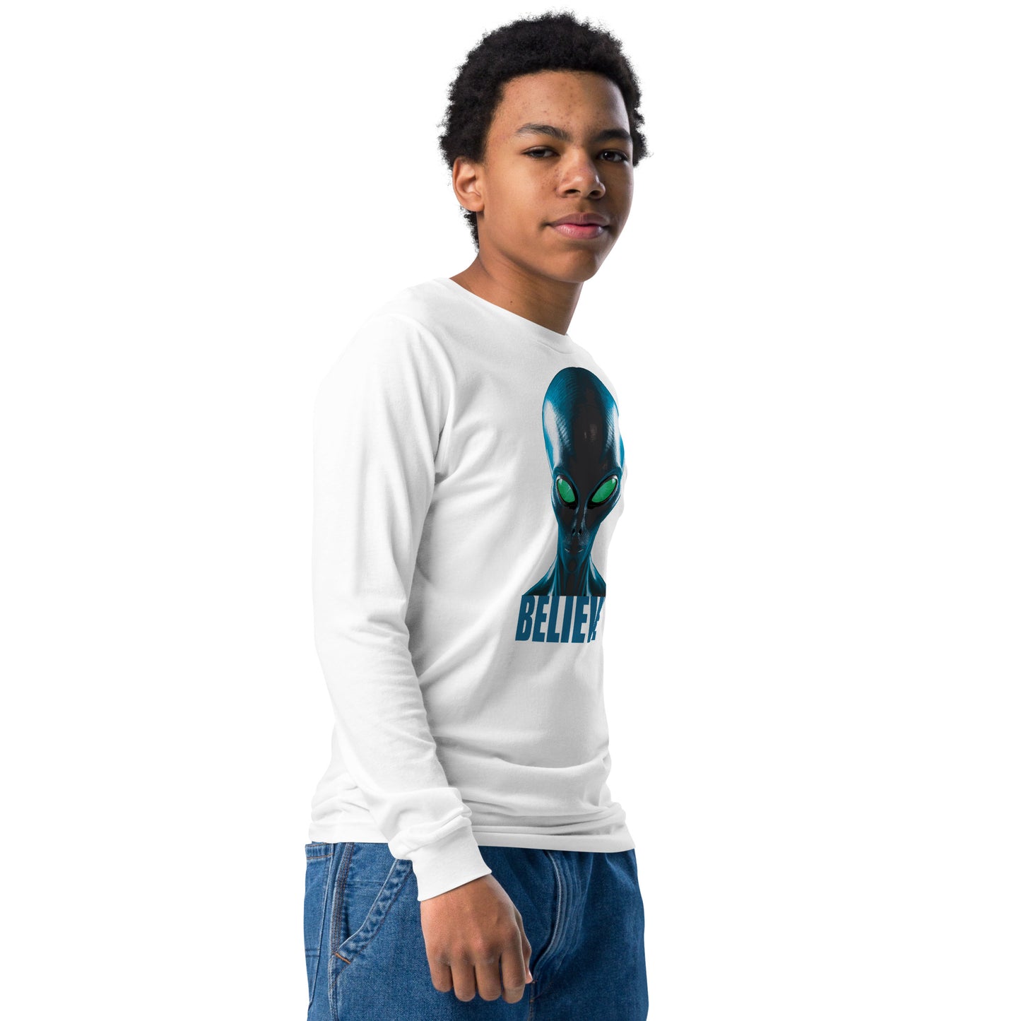 Believe in Aliens Youth long sleeve tee