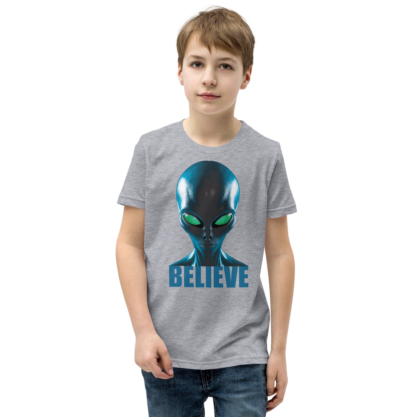 Believe in Aliens Youth Short Sleeve T-Shirt