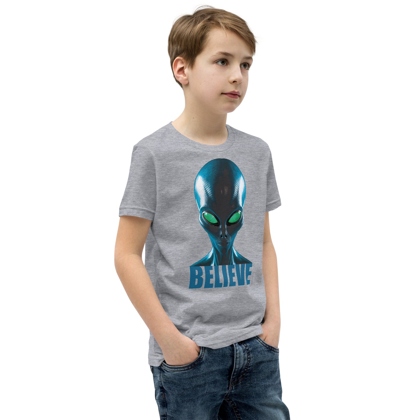 Believe in Aliens Youth Short Sleeve T-Shirt