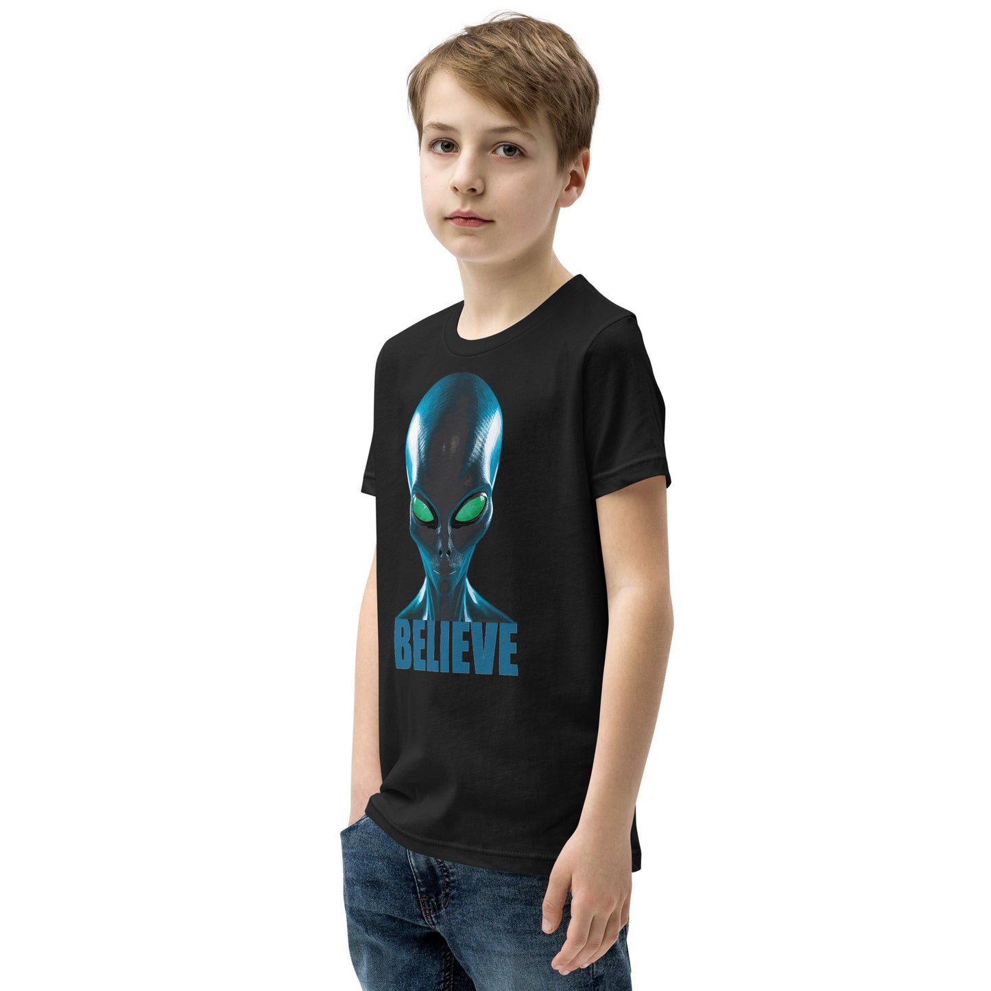 Believe in Aliens Youth Short Sleeve T-Shirt