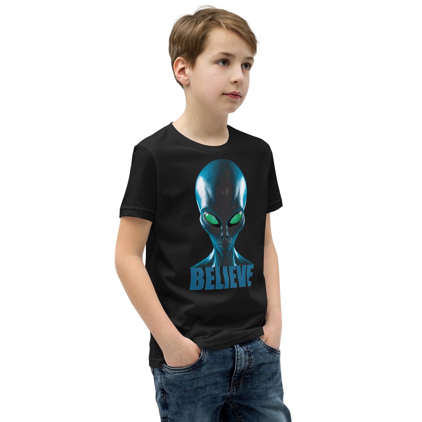 Believe in Aliens Youth Short Sleeve T-Shirt