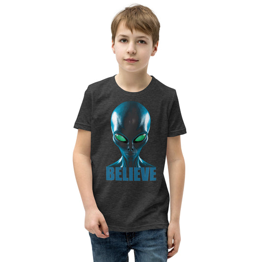 Believe in Aliens Youth Short Sleeve T-Shirt