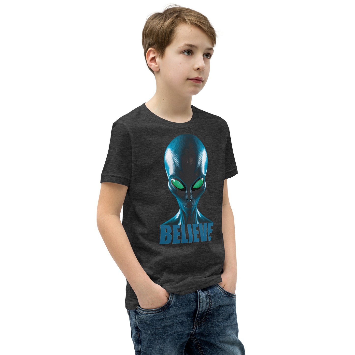 Believe in Aliens Youth Short Sleeve T-Shirt