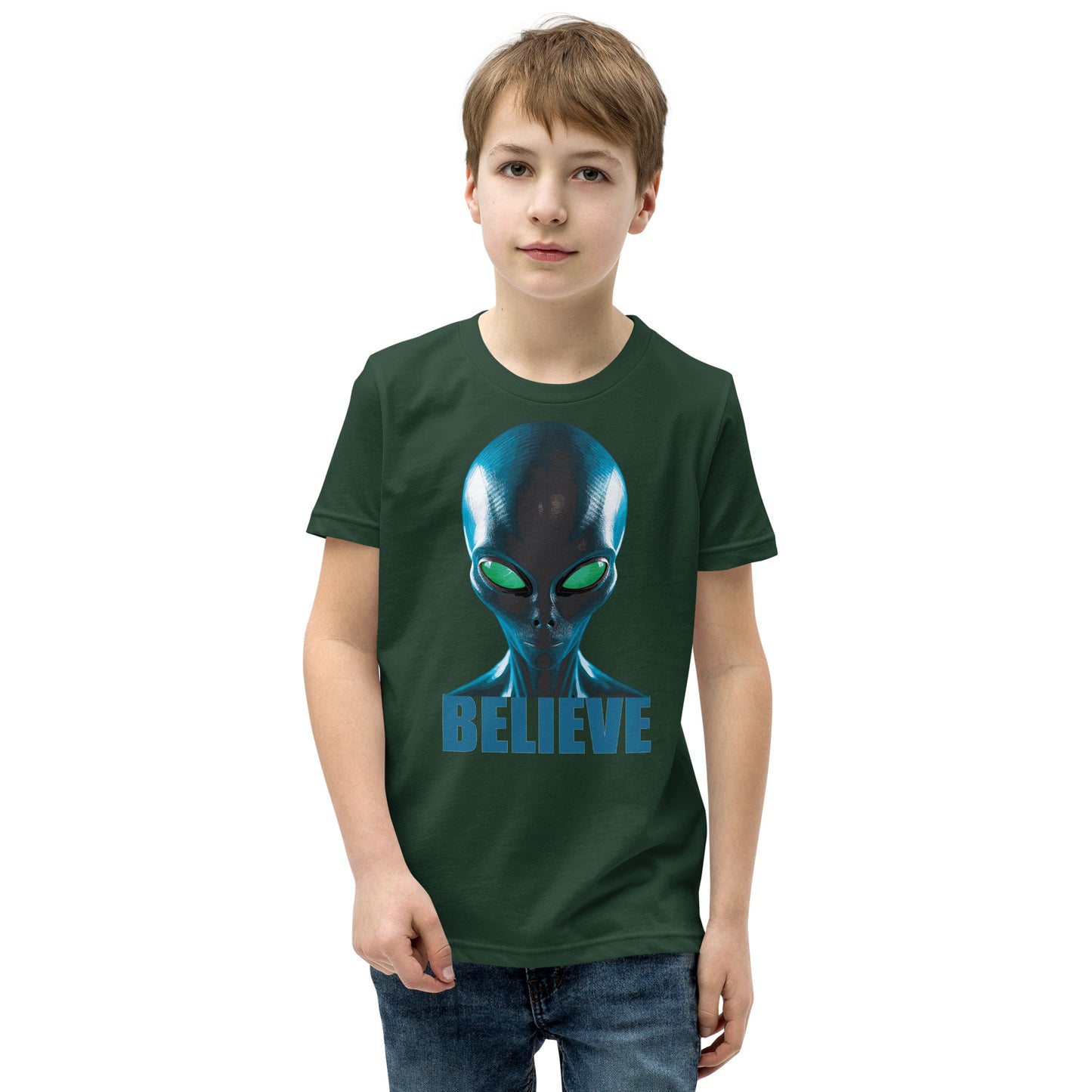 Believe in Aliens Youth Short Sleeve T-Shirt