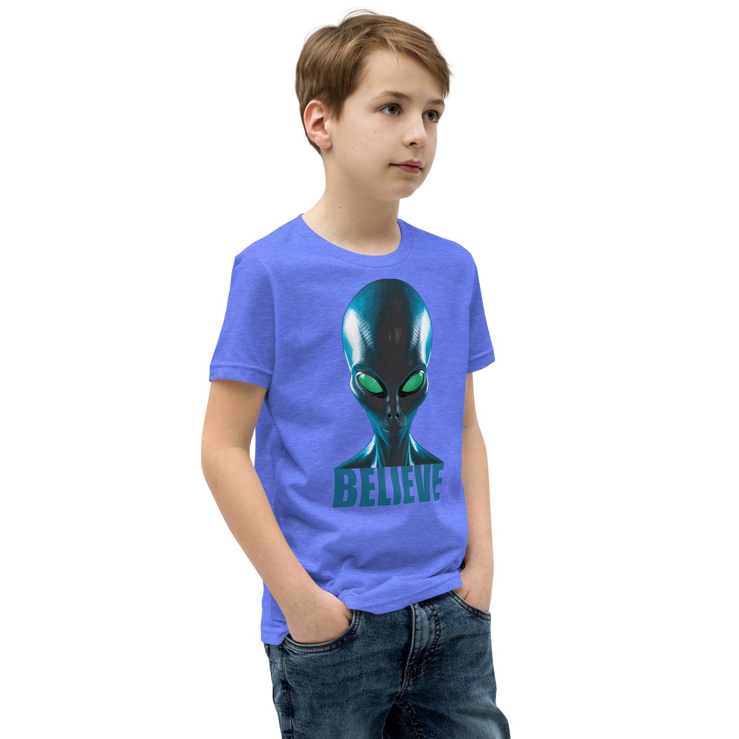 Believe in Aliens Youth Short Sleeve T-Shirt