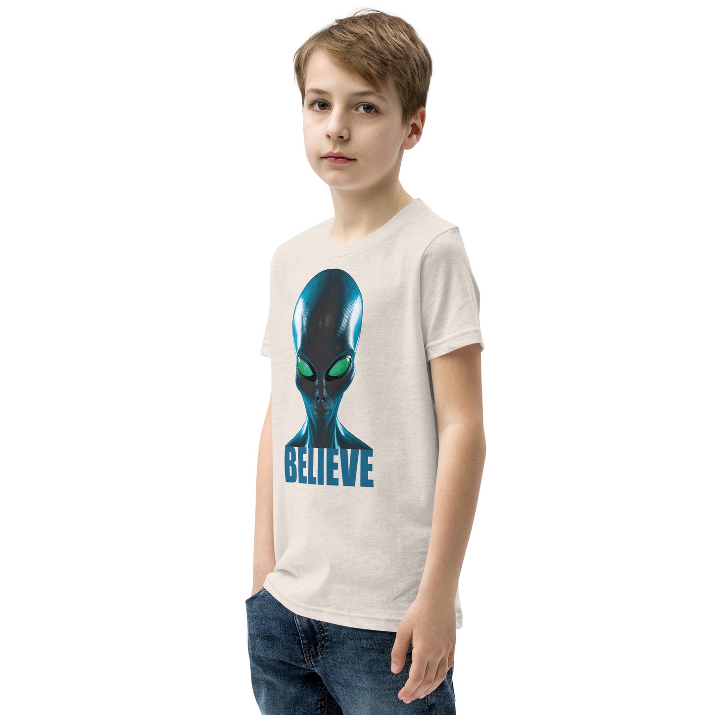 Believe in Aliens Youth Short Sleeve T-Shirt