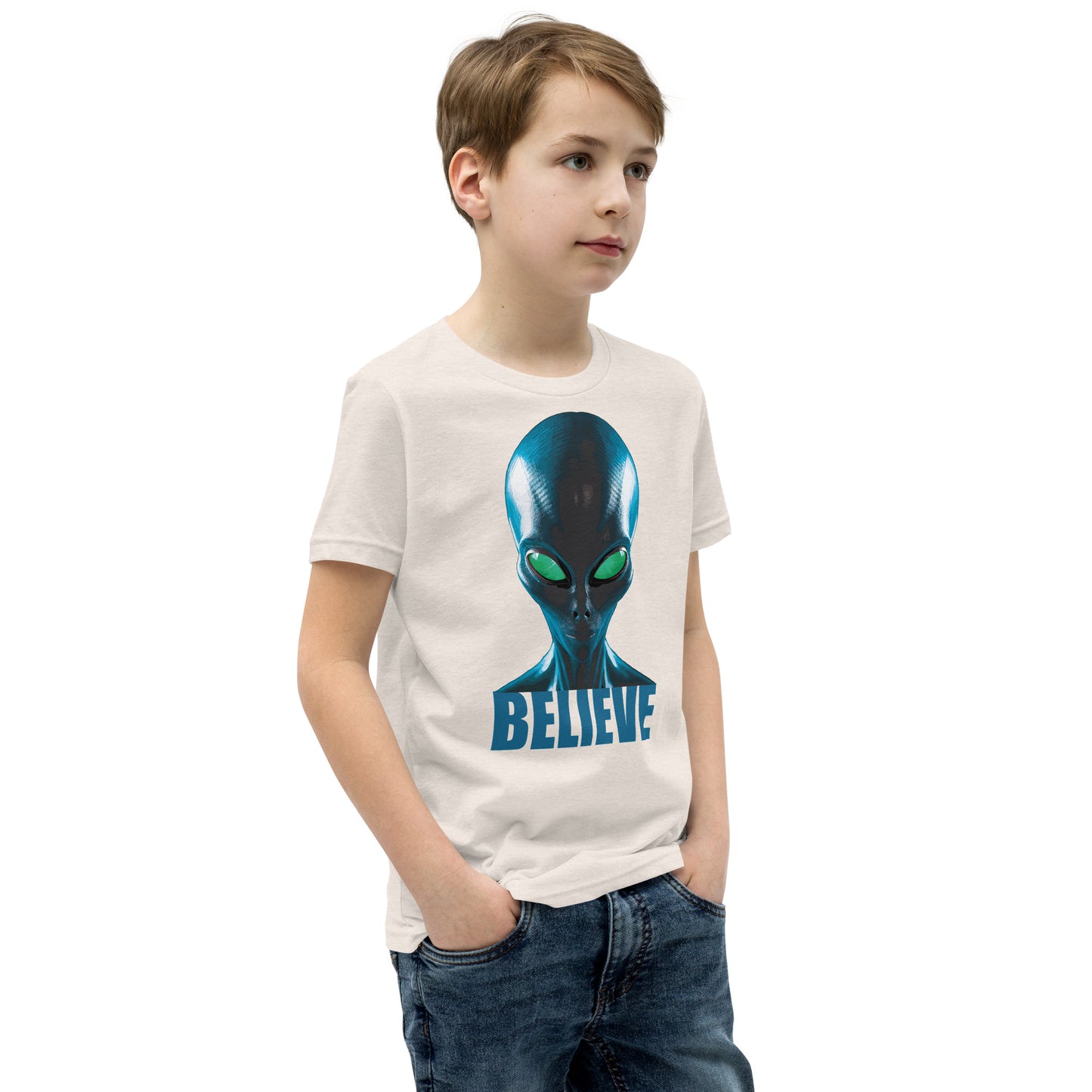 Believe in Aliens Youth Short Sleeve T-Shirt