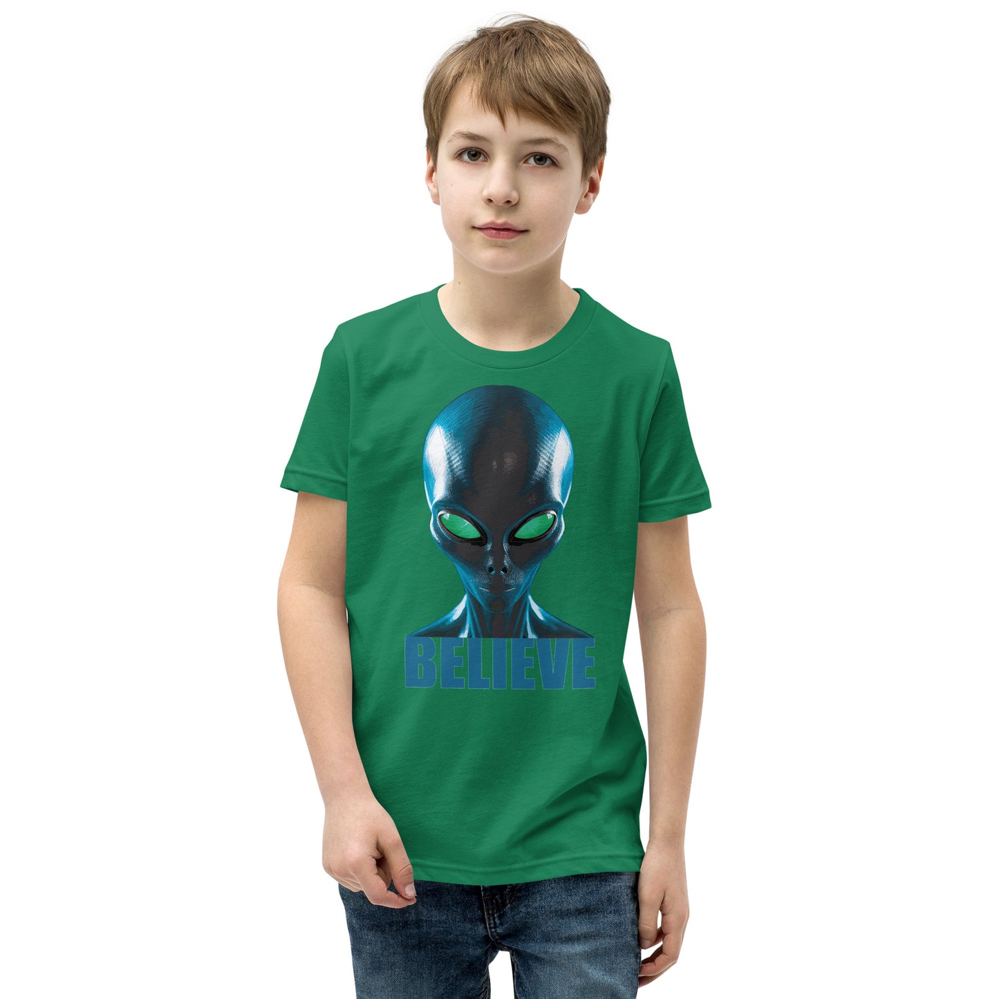 Believe in Aliens Youth Short Sleeve T-Shirt