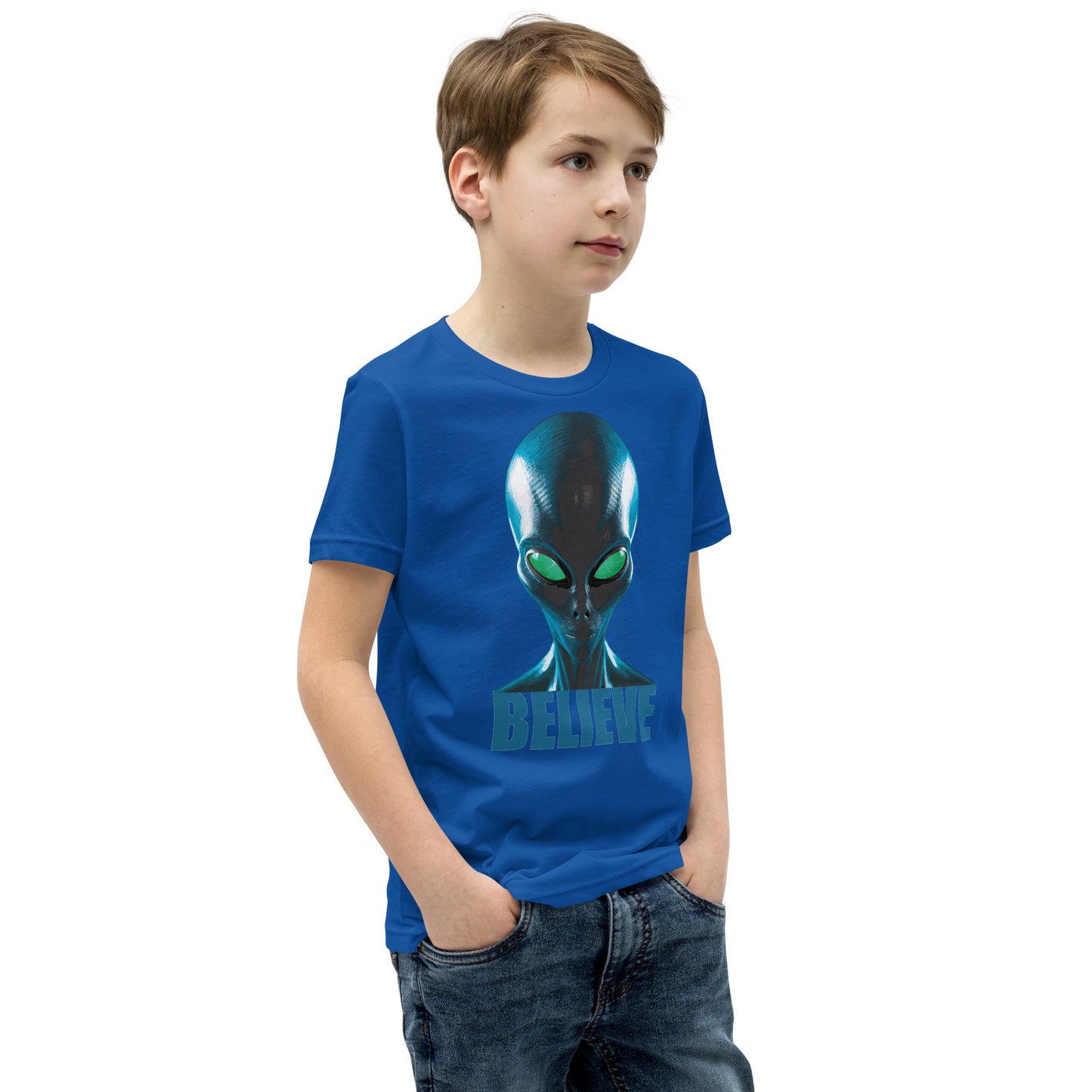 Believe in Aliens Youth Short Sleeve T-Shirt